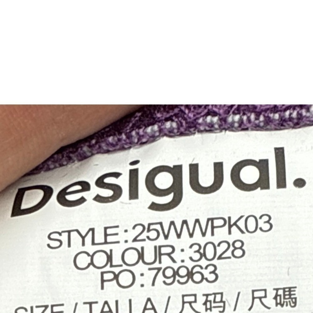 DESIGUAL Purple Floral Devore Burnout Velvet Flared Fluid Pants Size S - Picture 7 of 8